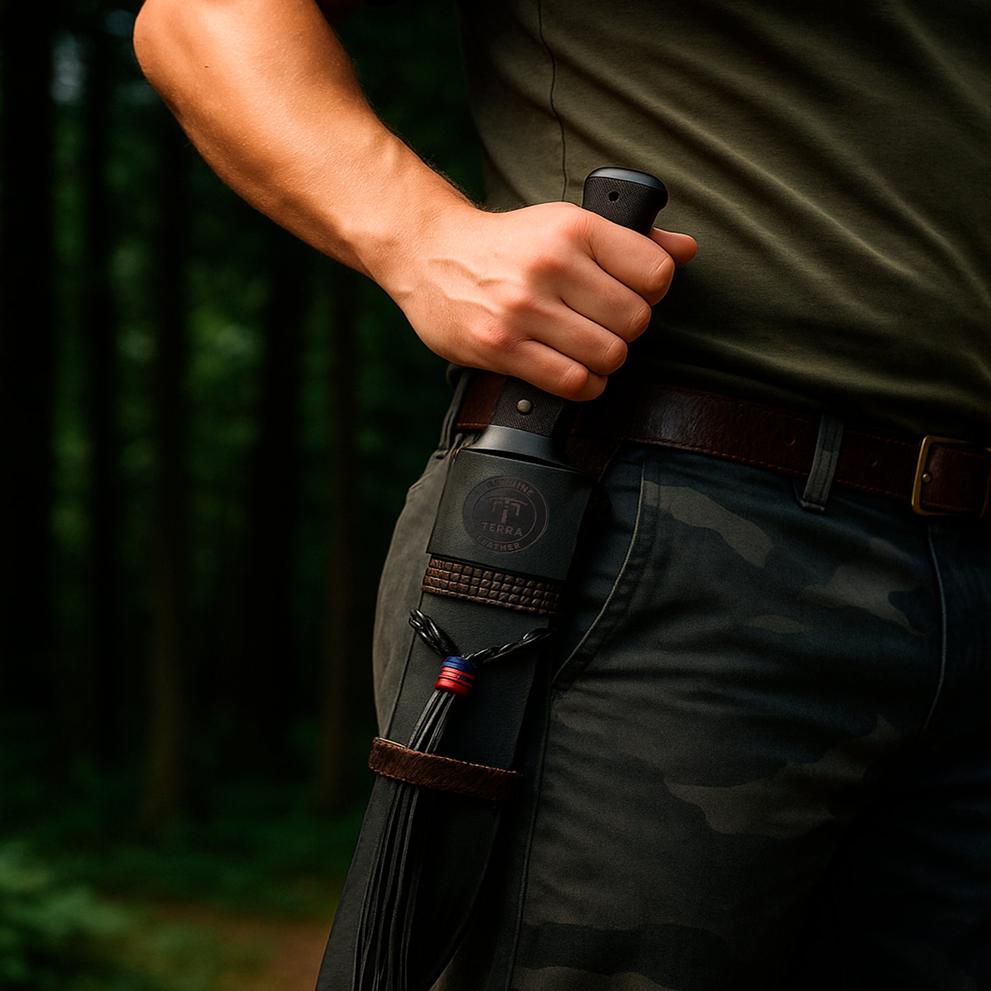 Terra Leather Sheath for Machete 18-inch, Attached to Belts-BLack