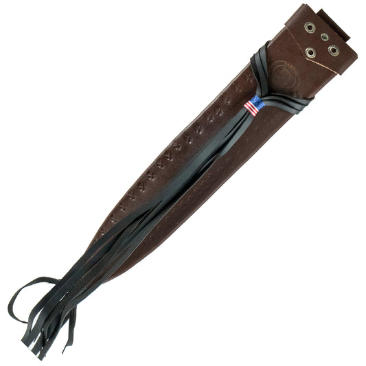 TERRA SH-302-18P Leather Protective Genuine Sheath for 18" Machete, Attaches to Belts – Dark Brown (Embossed)