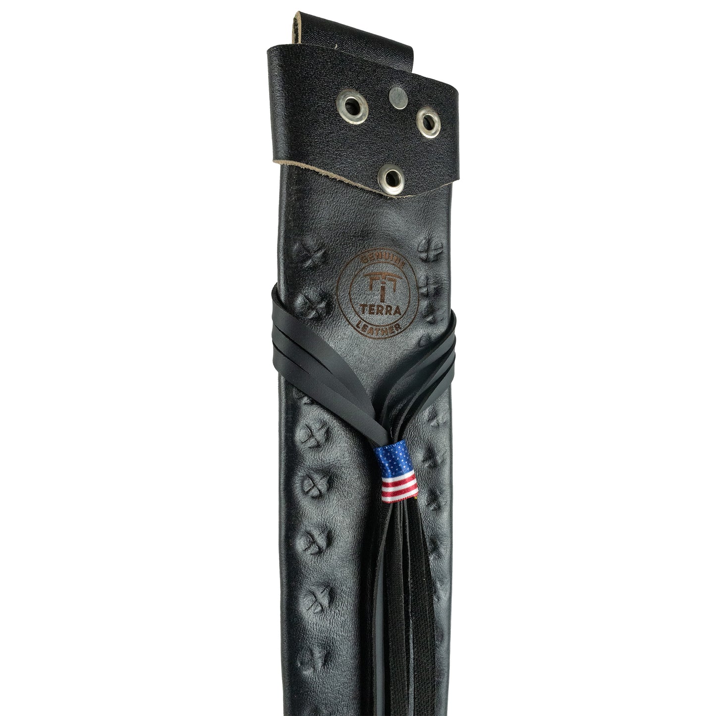 TERRA SH-326 -22P Leather Protective Genuine Sheath for 22" Machete, Attaches to Belts – Black (Embossed)